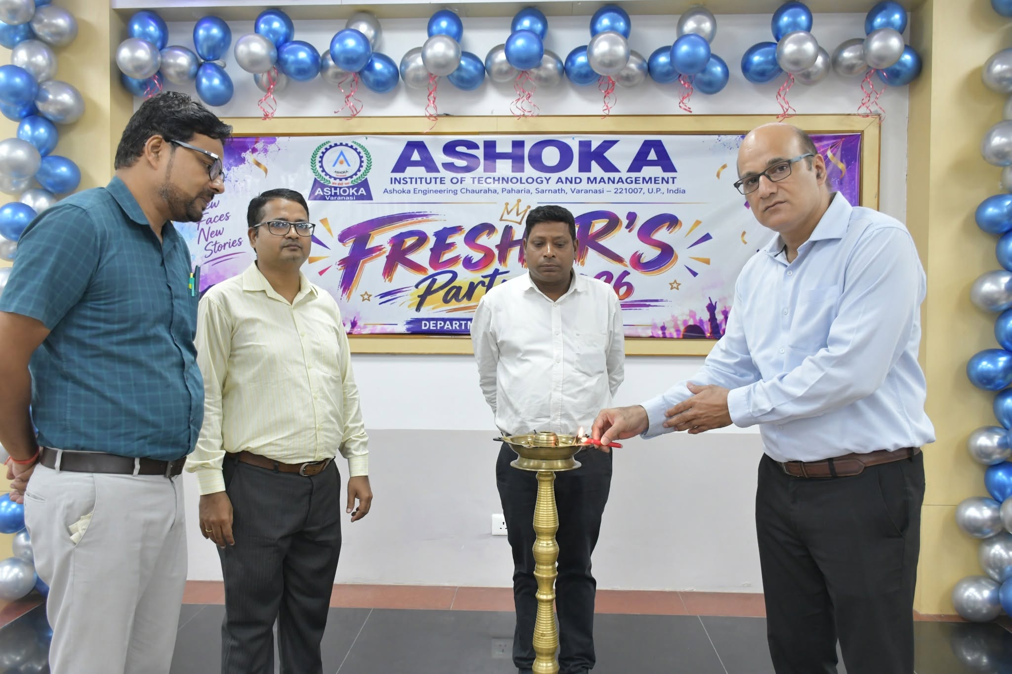 Freshers’ Party 2026 – Department of Pharmacy | ASHOKA, Varanasi 💙✨